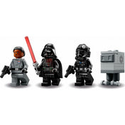 A LEGO Star Wars TIE bombázó (75347) készlethez tartozó négy figura: Vice Admiral Sloane, Darth Vader vörös fénykarddal, egy TIE pilóta és egy GNK droid, egymás mellett sorakozva.