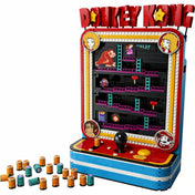 LEGO Super Mario: Donkey Kong játékgép 72051 megépített retró játékgép hordóelemekkel és klasszikus Donkey Kong pályával.