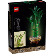 A LEGO Szerencsebambusz készlet hátoldala, bemutatva az elkészített modell méreteit és részleteit