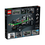 A LEGO Zetros teherautó dobozának hátoldala, amely részletesen bemutatja a modell funkcióit, irányítási lehetőségeit és a Control+ alkalmazást.