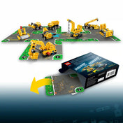LEGO Technic: Mini Munkagépek 42233, 44 darabos járművek az összekapcsolható útpályakártyákon.