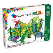 MAGNA-TILES Dino World XL 50 darabos mágneses építőkészlet doboza, dinoszauruszokkal és színes mágneses építőelemekkel.