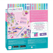 Make It Real Sticker Chic – Rainbow Street Chic készlet hátoldala, a tartalom részletes leírásával és színes dekorációs matricákkal illusztrálva.