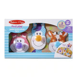 Melissa & Doug: Bébi és tipegő fajátékok, Óriás puzzle gombbal, farm állatai