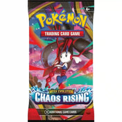 Pokémon TCG: Mega Evolution Chaos Rising booster csomag Mesprit karakteres borítóval és 10 additional game cards felirattal.