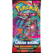 Pokémon TCG: Mega Evolution Chaos Rising booster csomag tengeri növény Pokémon illusztrációval és élénk pink-türkiz háttérrel.
