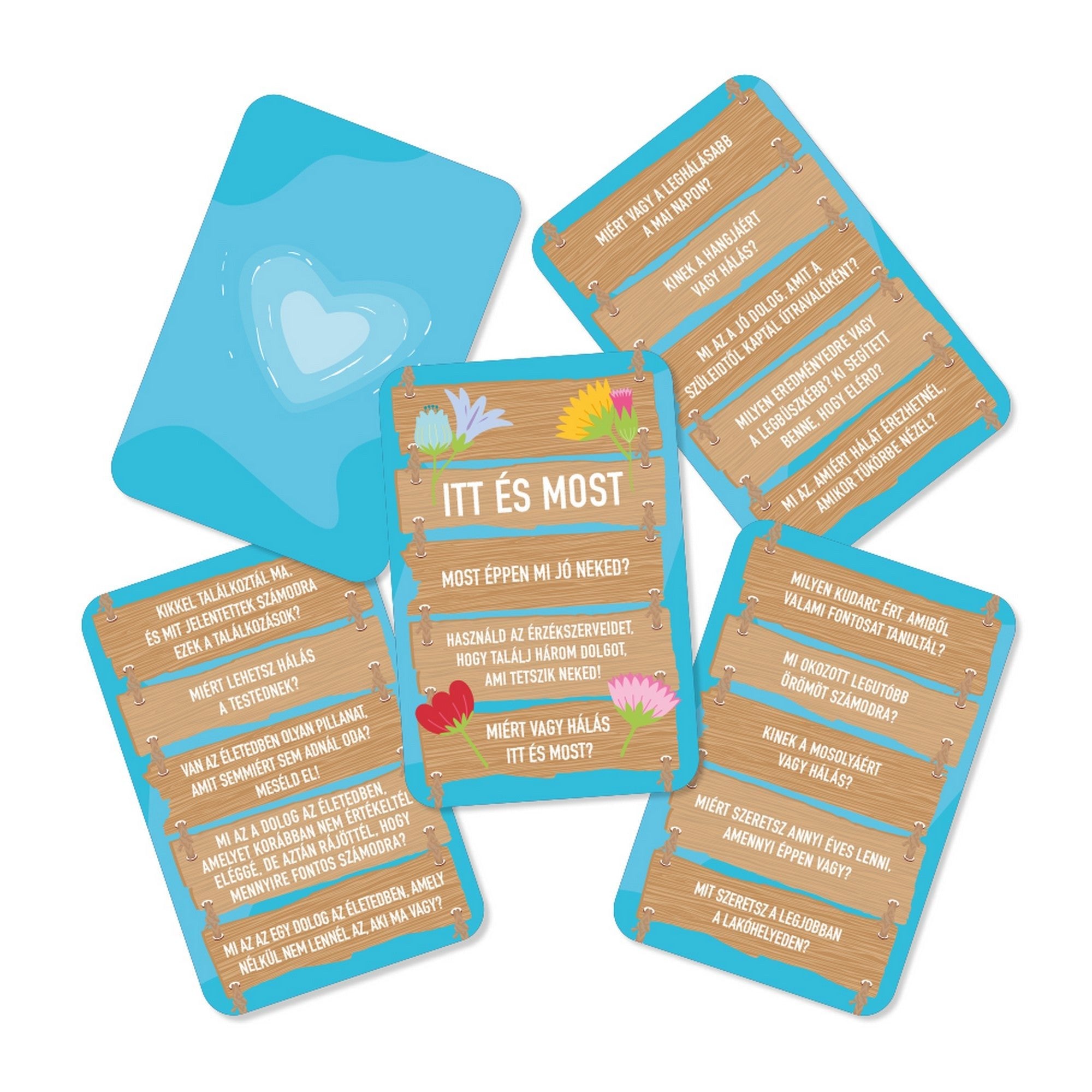 Pozitivity Hála-híd kérdéskártyák példái „Itt és most” témával és hálafejlesztő kérdésekkel.