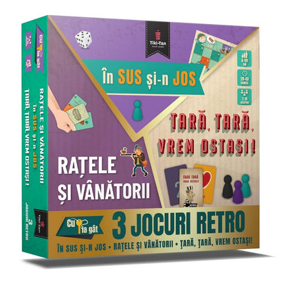 RAȚELE ȘI VÂNĂTORII • ȚARĂ, ȚARĂ, VREM OSTAȘI! • ÎN SUS ȘI-N JOS  - román nyelvű társasjáték