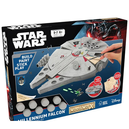 Wood WorX - Star Wars - Millennium Falcon, 80+ fadarab + festék, ecset és ragasztó