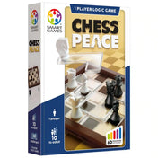 Smart Games Chess Peace logikai játék doboza sakkfigurákkal és egyszemélyes stratégiai feladványokkal 10 éves kortól.