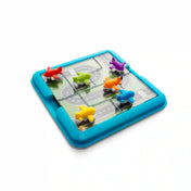 Smart Games Take Off egyszemélyes fejlesztőjáték különböző színű repülőkkel és mozgatható pályaelemekkel.
