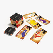 Smart Memo Capitale Europene román nyelvű memóriajáték doboza és kiterített kártyák, európai országok és fővárosok illusztrált párosító lapjaival.