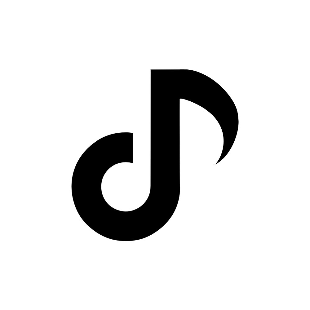 feher hatteren a TikTok kozossegi media fekete szinu logoja