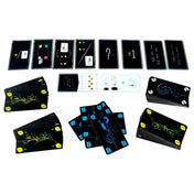 Tricky Twist kártyajáték asztali elrendezése különböző paklikkal és akciólapokkal