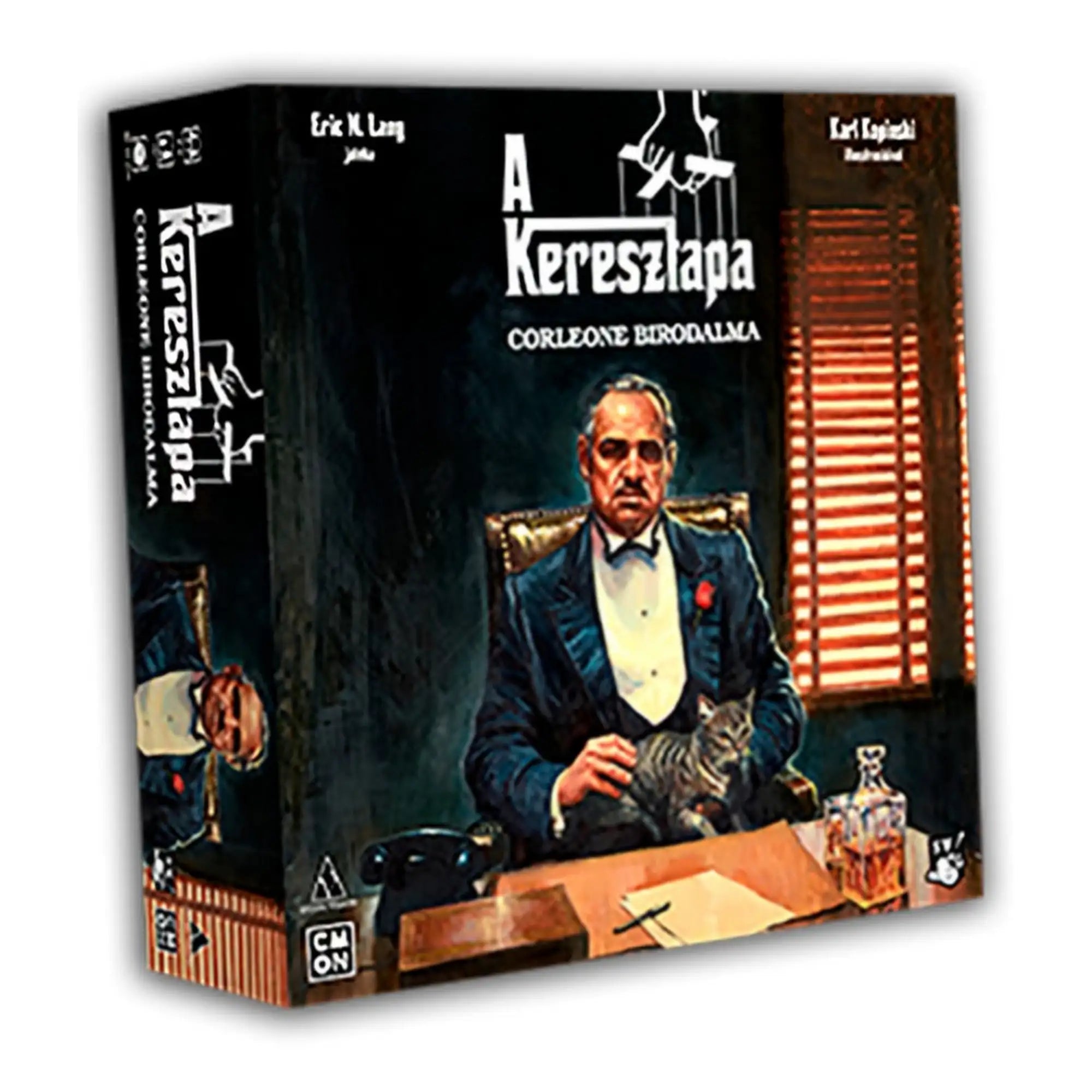 A keresztapa: Corleone birodalma magyar nyelvű társasjáték dobozkép a fő grafikával.
