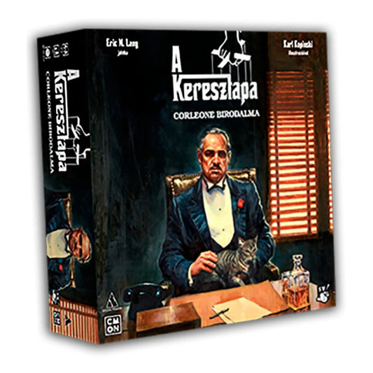 A keresztapa: Corleone birodalma magyar nyelvű társasjáték dobozkép a fő grafikával.