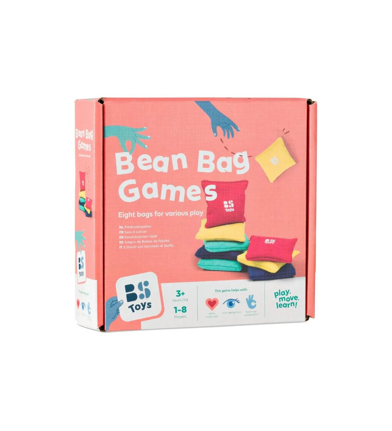 BS Toys Babzsákos ügyességi játékok 8 darabos készlet doboza.