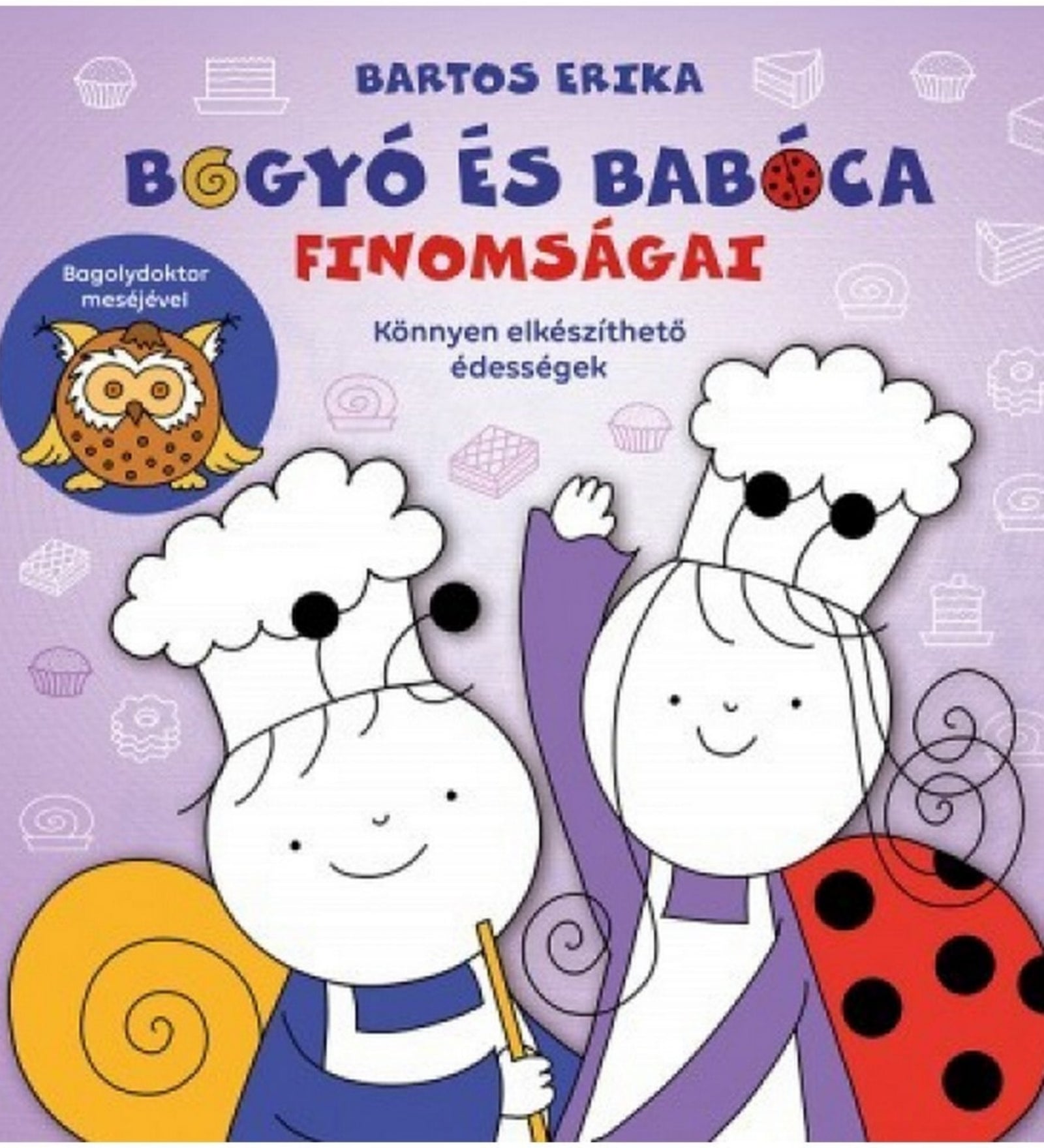 A borítón Bogyó és Babóca szakácssapkában látható, ahogy lelkesen készülnek finom édességek elkészítésére. A vidám rajzok és az egyszerű receptek a gyermekek számára is élvezetes sütést ígérnek.