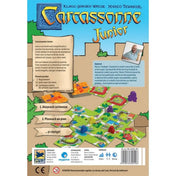 Carcassonne Junior társasjáték hátoldala játékmenet bemutatással és szabályleírással