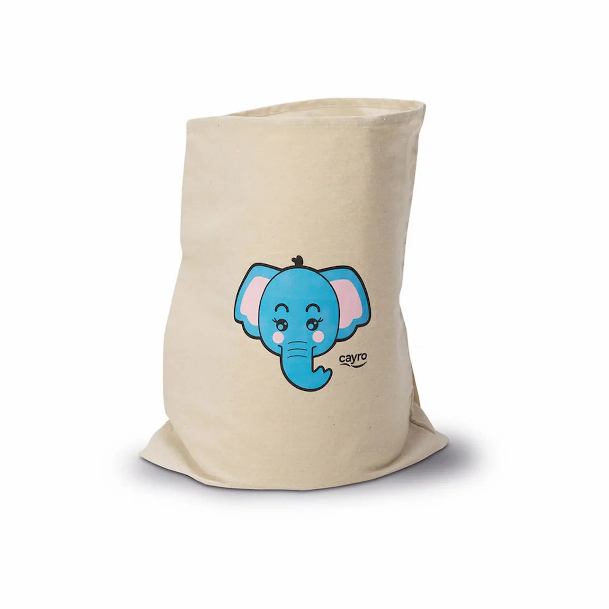 Cayro, Ugrózsákok, 4 darab zsákkal – bézs színű ugrózsák kék elefánt mintával, fehér háttéren fotózva.