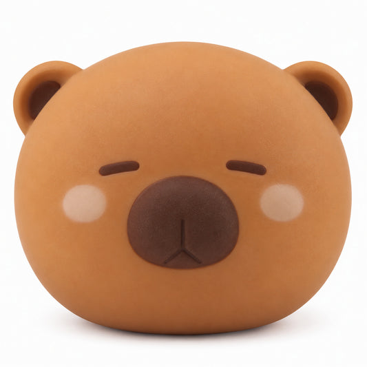 Cool Mix Capybara fej squishy stresszlabda barna, gömbölyű capybara fej formában, fehér háttéren