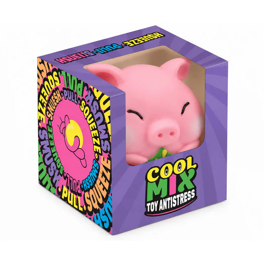 Cool Mix Állatok squishy stresszlabda – malac lila Cool Mix Toy Antistress dobozban