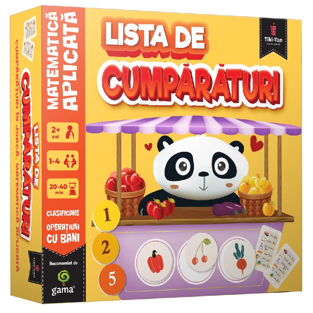 Lista de cumpărături, joc educativ  román nyelvű társasjáték