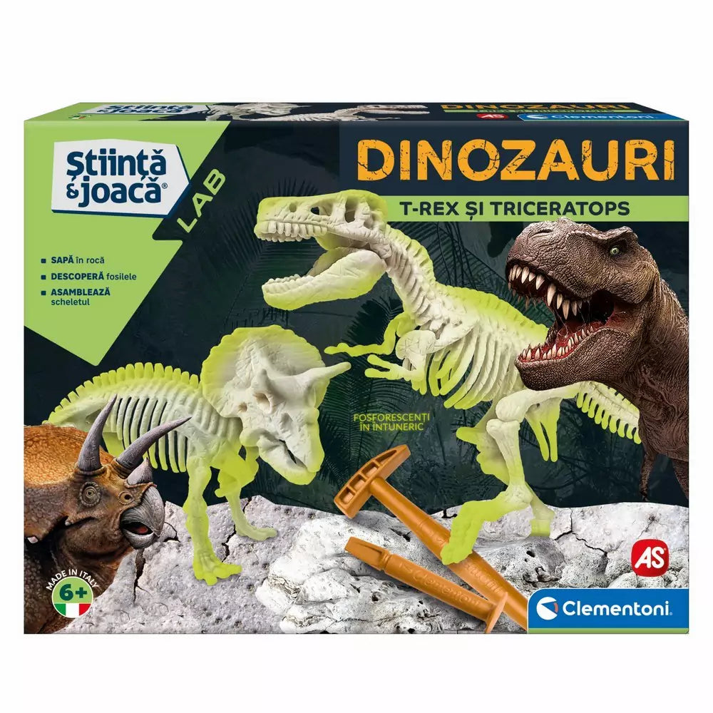 Stiinta si joaca - Dinozauri T-Rex & Triceratops fosforescenti - játék