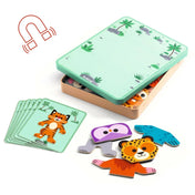 Inzebox Mix’n’Match Djeco – mágneses fémdoboz állatos kártyákkal és keverhető figuradarabokkal.