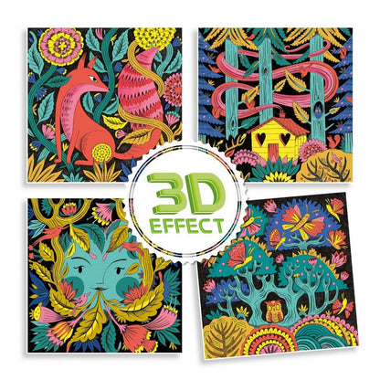 Djeco 3D kifestő - Fantázia erdő - a negy letrehozhato kifestos