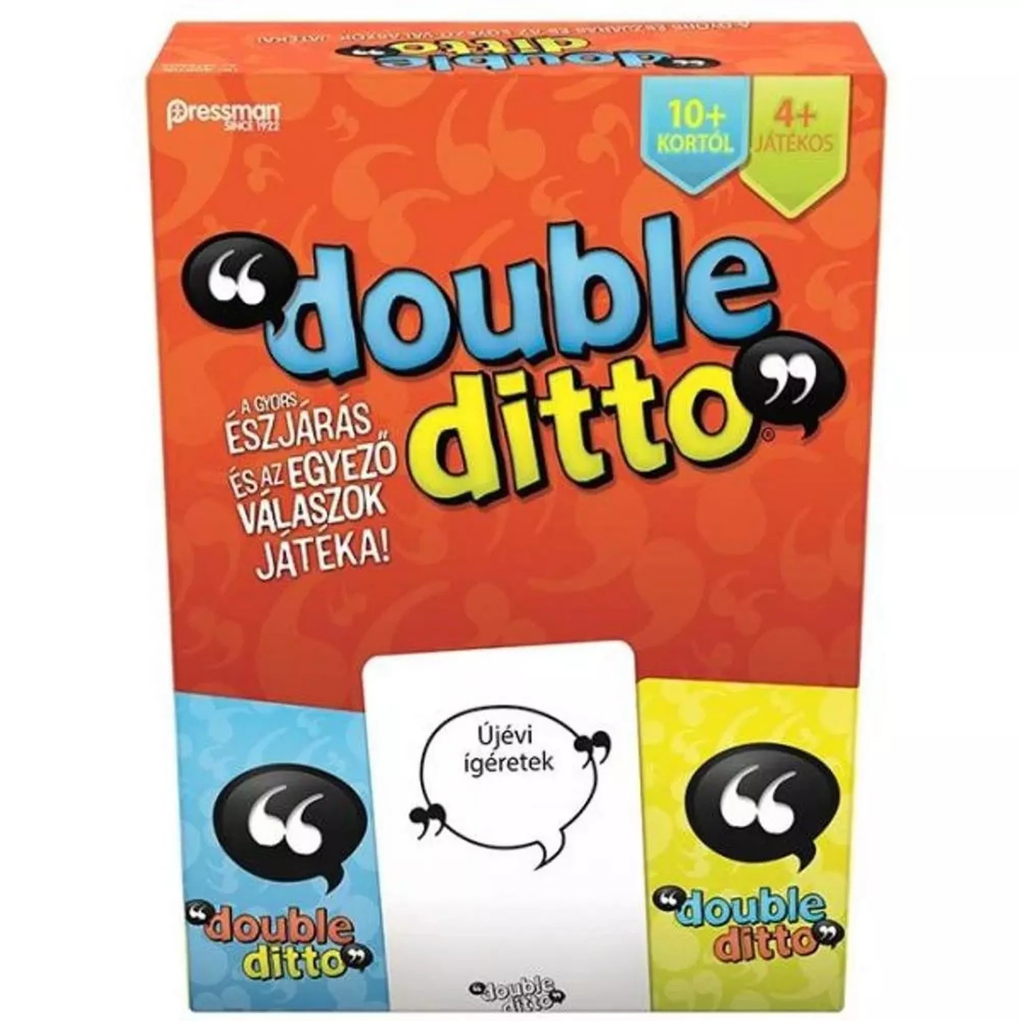 Double Ditto társasjáték doboza, asszociációs partijáték családi és baráti összejövetelekhez