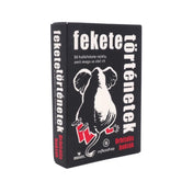 A fekete történetek orbitális bukták doboza zárt állapotban, fekete alapon fehér és piros elefántos illusztrációval és a termék nevével.