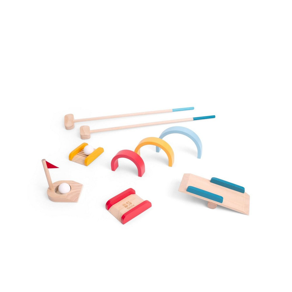 Fa golfkészlet, BS Toys GA474 jatekelemek
