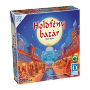 A Holdfény bazár társasjáték doboza, amely egy keleti bazárt ábrázol telihold fényében, kupolás palotákkal, nyüzsgő árusokkal és hangulatos esti piaccal.