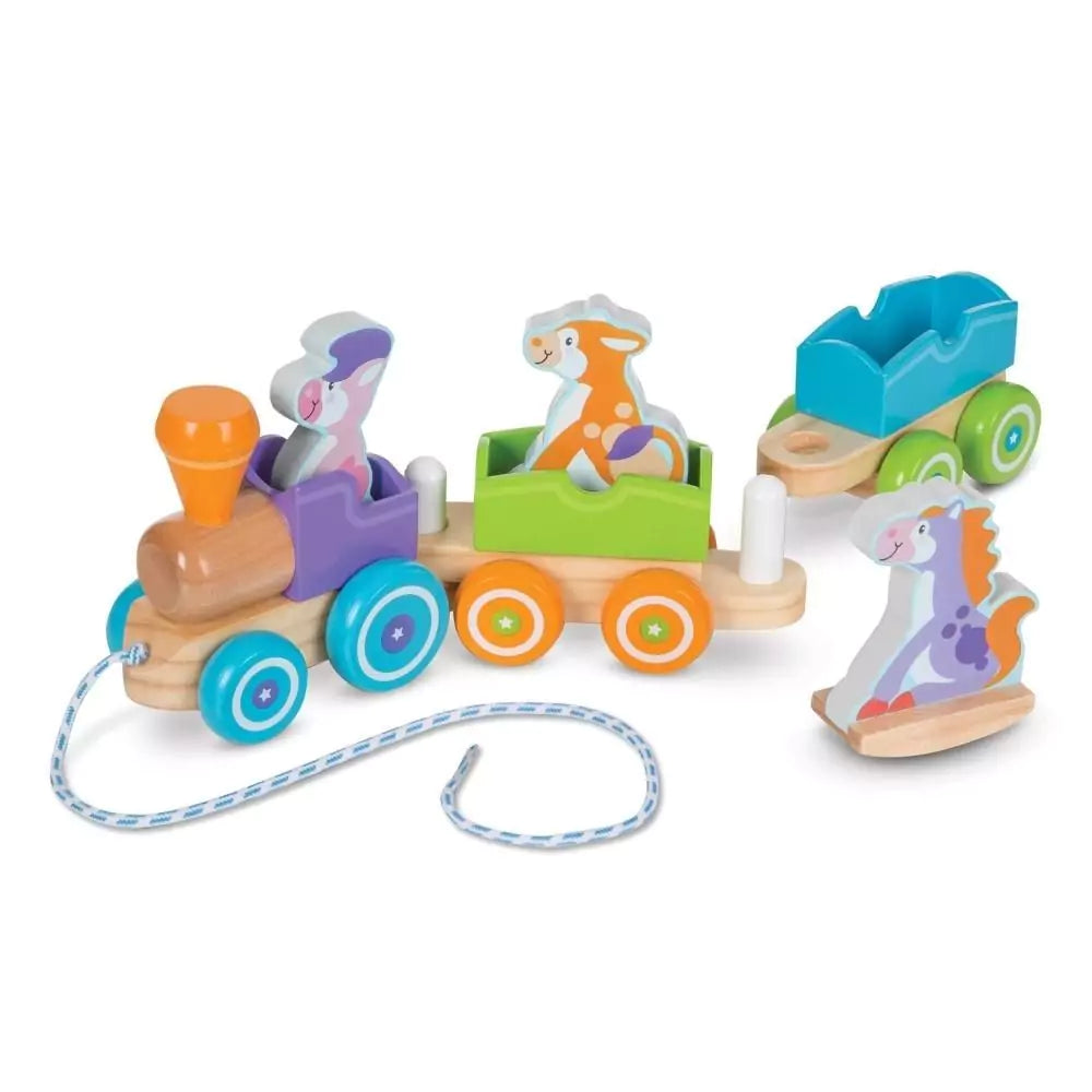 Melissa & Doug Bébi és tipegő fajátékok, Húzható farm vonat