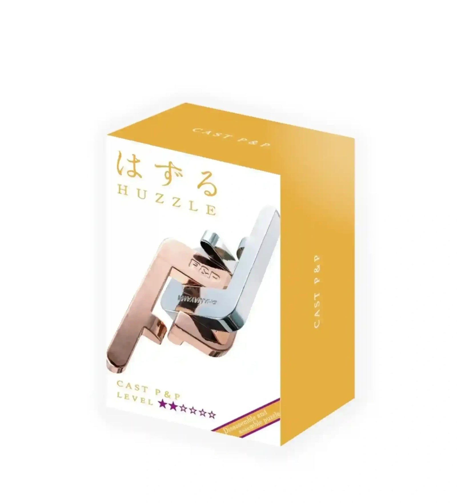 Huzzle Cast P&P logikai kirakó dobozban arany színű csomagolással Hanayama puzzle