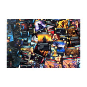 A Ködszerzet – A pakliépítő játék különböző karakter- és akciókártyái, hatlapos összeállításban bemutatva.