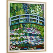 LEGO Art: Claude Monet Híd a vízililiomos tó felett 31220, 3179 darabos kész LEGO kép híd és vízililiomok részletes mintázattal.