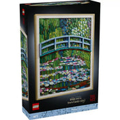 LEGO Art: Claude Monet Híd a vízililiomos tó felett 31220, 3179 darabos termékdoboz elölnézete a kész alkotással.