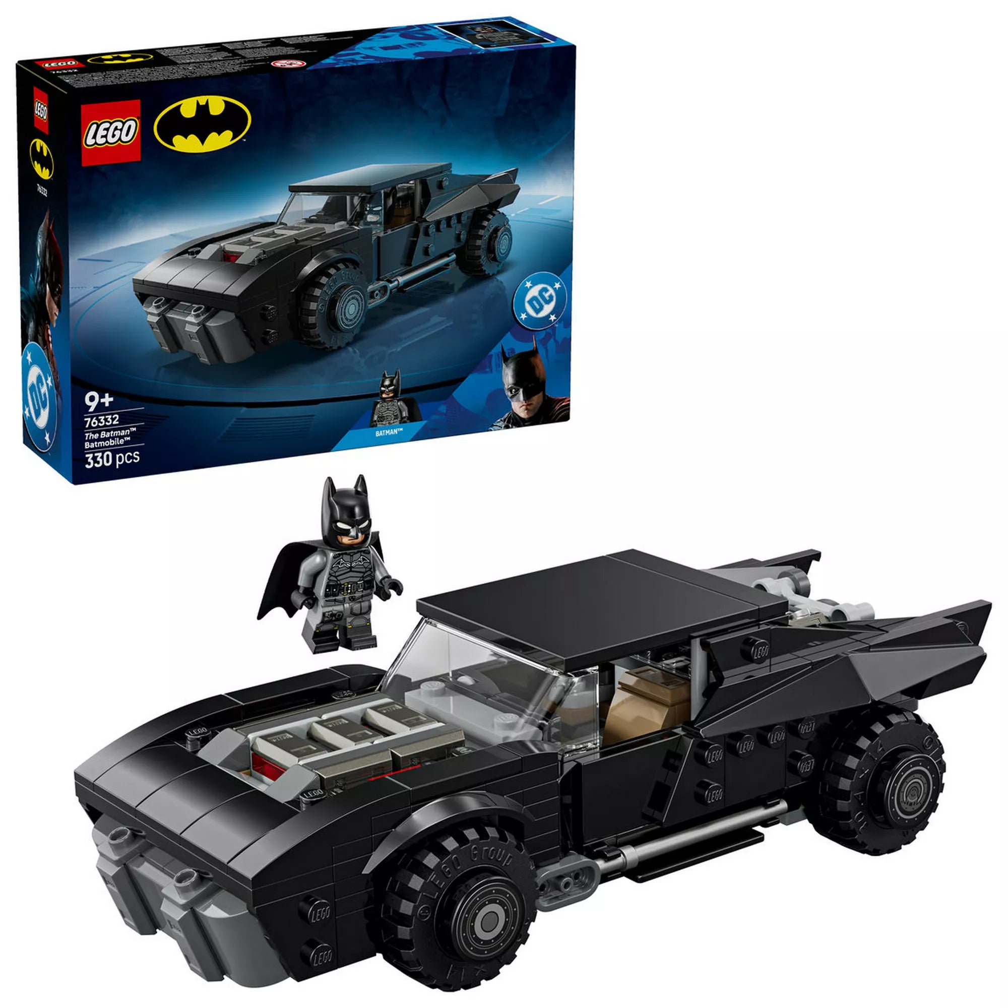LEGO DC Batman Batmobile 76332 játékkészlet Batmobile autóval és Batman minifigurával, kiállításra és játékra tervezett modell.
