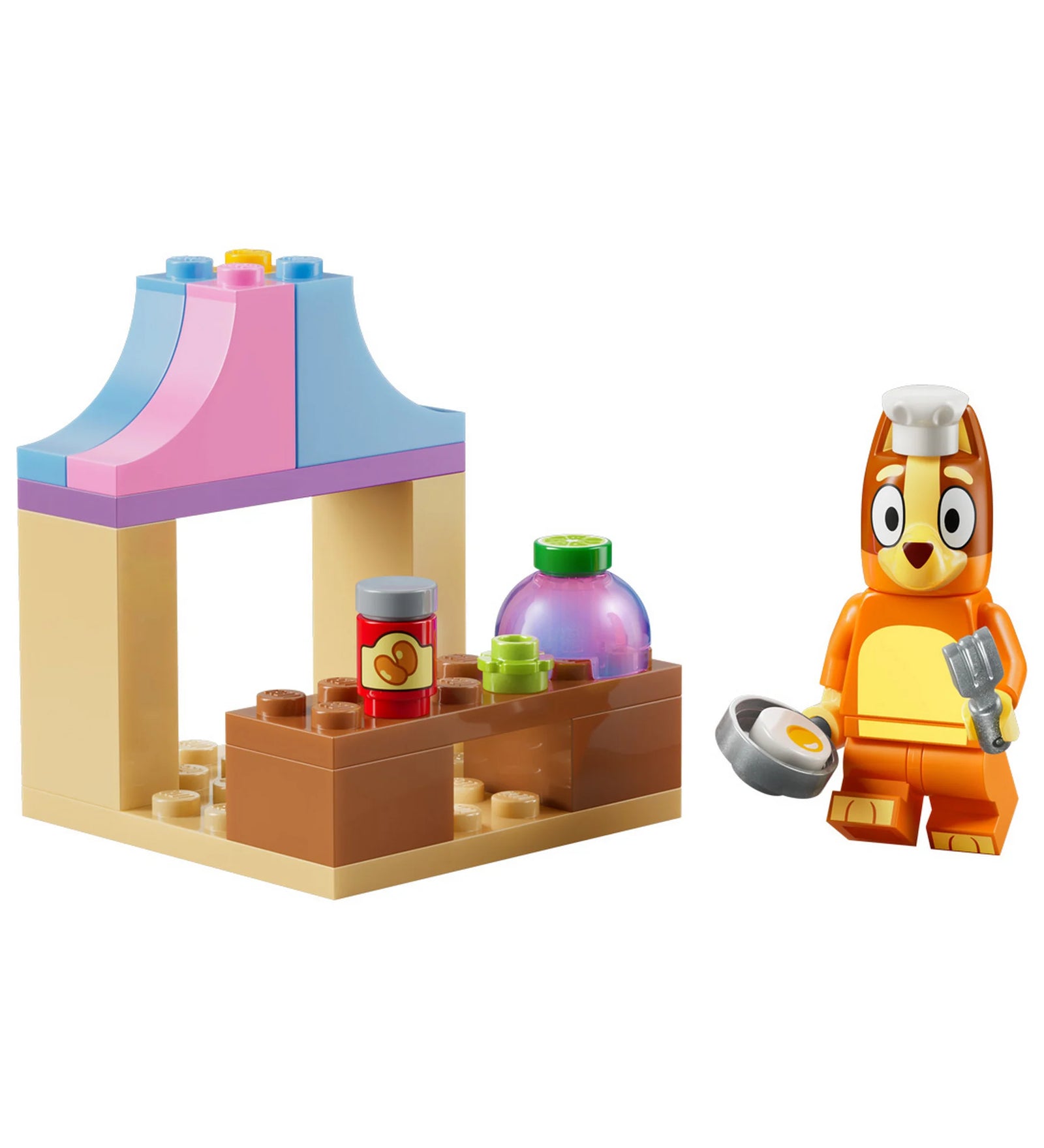 LEGO Bluey Bingo elegáns étterme (30713) megépített modellje.