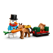 LEGO City: Adventi naptár 2026, 60510 hóemberfigurája sárgarépával, rénszarvassal és ajándékokkal megrakott szánnal.