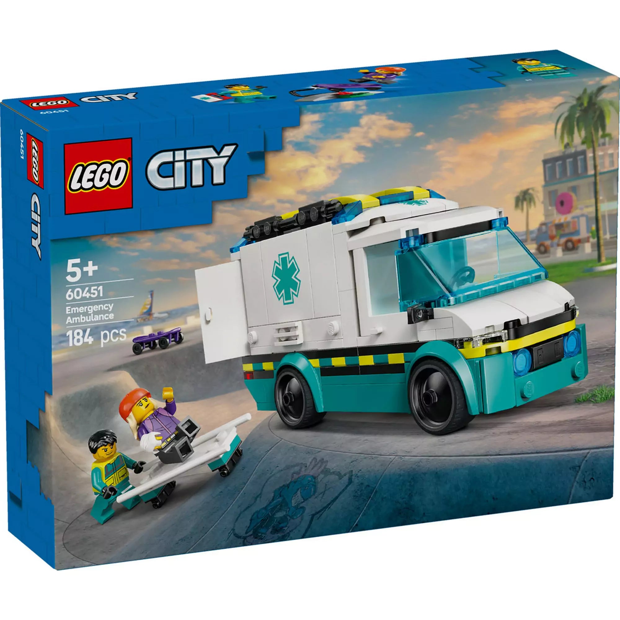 LEGO City Sürgősségi mentőautó 60451 dobozelőlap, mentőautó akcióban.