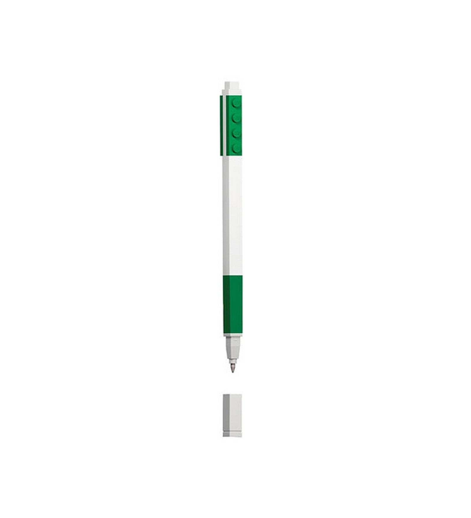 LEGO sötétzöld zselés toll 0,7 mm-es heggyel és LEGO kompatibilis felső résszel.