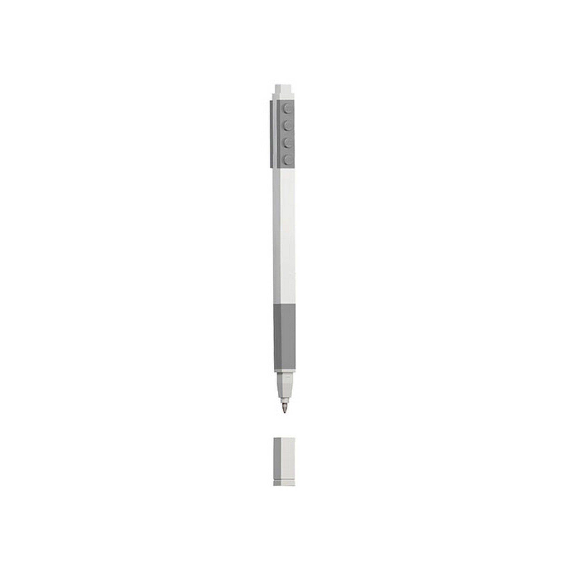 Szürke LEGO® zselés toll 0,7 mm-es heggyel és LEGO kompatibilis felső résszel.