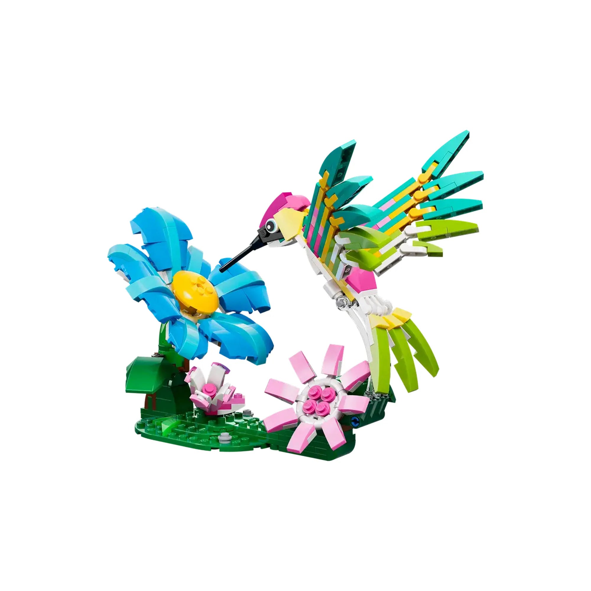 LEGO Creator 3 az 1-ben: Színes kolibri 31384 kolibri virág mellett, részletes kidolgozással