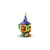 LEGO Disney: Aranyhaj minitornya 43294, 171 darabos készlet megépített toronymodellje lila tetővel, nyitható ablakkal és virágos díszítésekkel.
