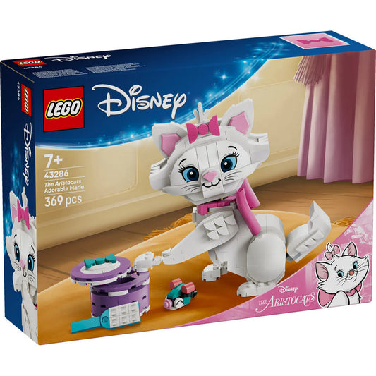 LEGO Disney: Macskarisztokraták Az imádnivaló Marie 43286 – a készlet dobozának előlapja, megépített figurával