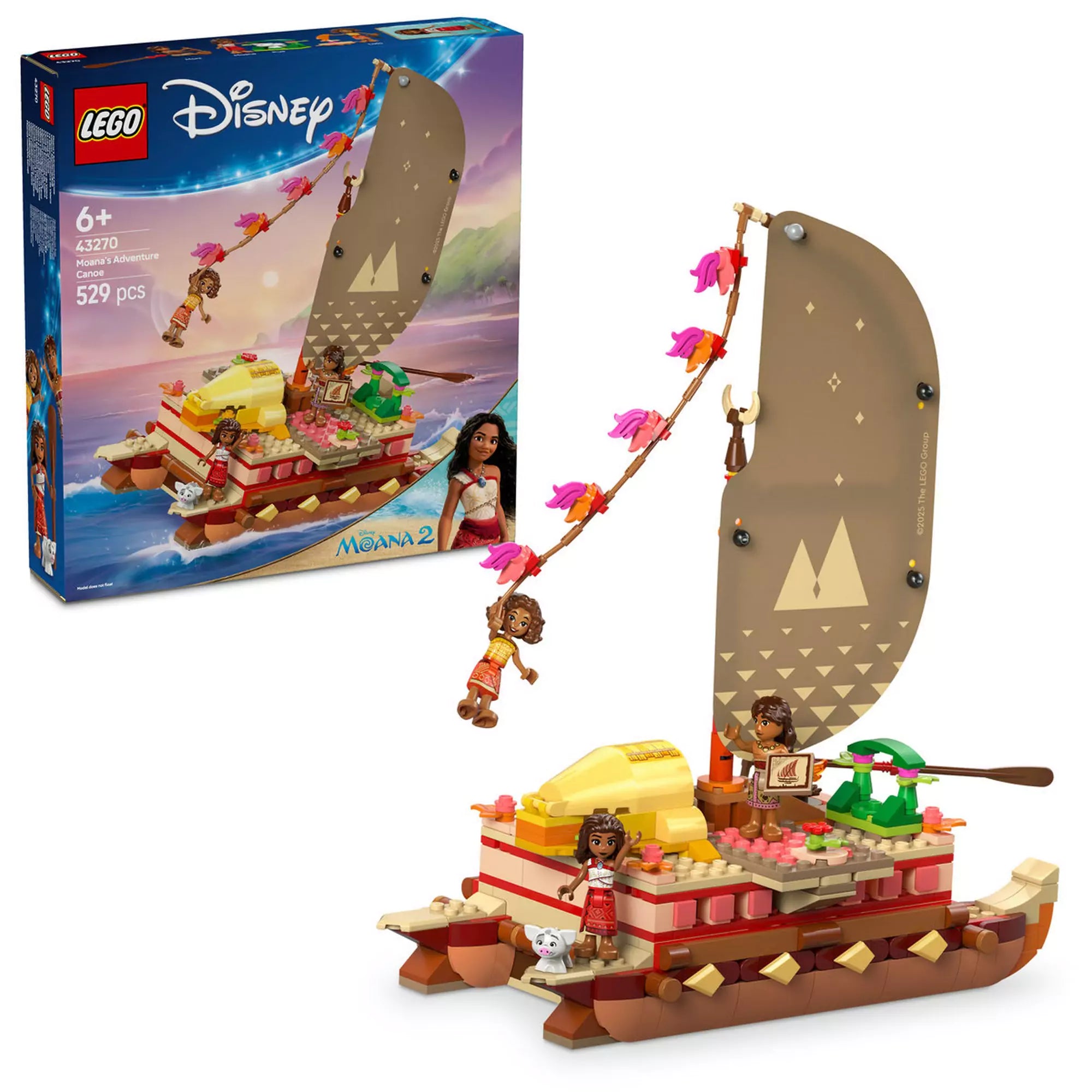 LEGO Disney Vaiana kalandokkal teli kenuja (43270) – A teljes szett: figurák, kenu és kiegészítők az izgalmas játékhoz.