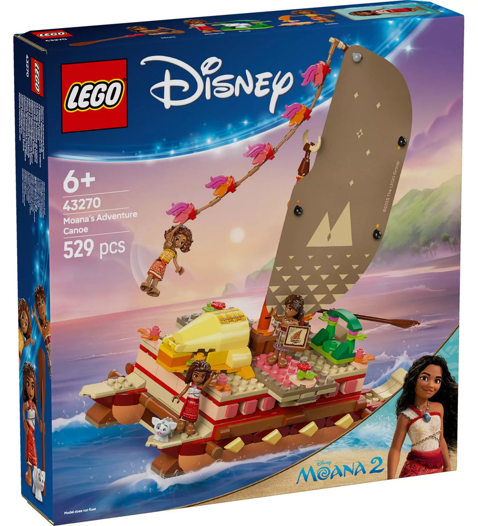 LEGO Disney Vaiana kalandokkal teli kenuja (43270) – Színes csomagolás a kalandvágyó történetmesélők számára.